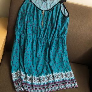 COPY - Blue/ Green dress flowy dress with designs.